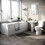 NES Home Nes Home White Pedestal Basin Toilet 1700 Bath Tap and Front Panel Set 2