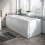 NES Home Nes Home White Pedestal Basin Toilet 1700 Bath Tap and Front Panel Set 3