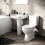 NES Home Nes Home White Pedestal Basin Toilet 1700 Bath Tap and Front Panel Set 7