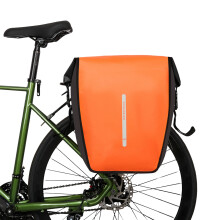 Bolsa trasera de PVC para portaequipajes - 24.5x17x41 cm - Negro/Naranja/Amarillo