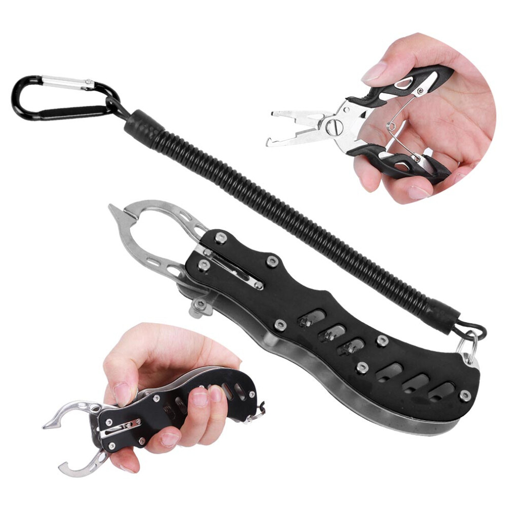 Black Fish Pliers With Fish Grips Sheath & Lanyard - Multipurpose Portable 9321333807069