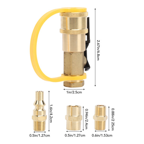 6PCS Brass RV Quick Connect Adapter Set for Trailers & Camping 1