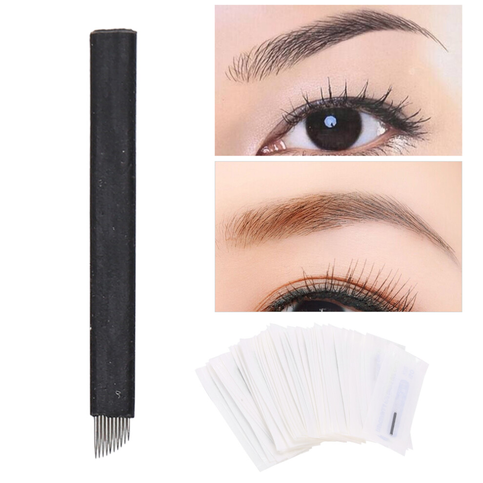 0.18mm 9 Pin Eyebrow Tattoo Needles - 50pcs Microblading SemiPermanent