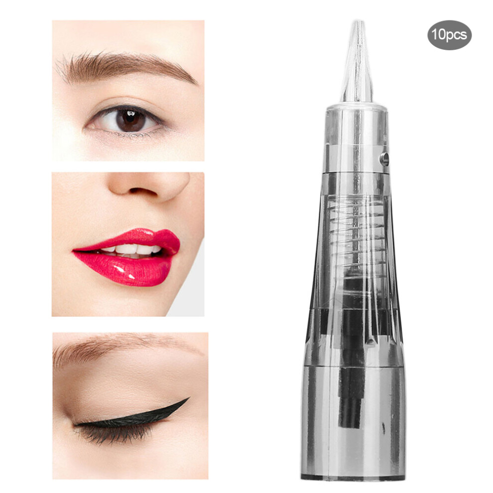 10pcs U-Shape 9 Pin Microblading Needles for Eyebrow Tattoo, No Scar
