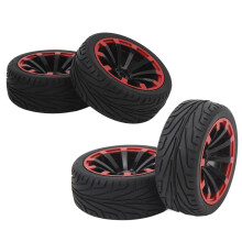 4 Stück 12 mm Sechskant RC-Räder & Reifen - 1:10 Maßstab, Rot
