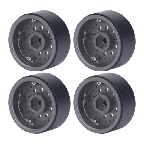 Set di 4 cerchi beadlock RC 1/10 1.9in alluminio grigio