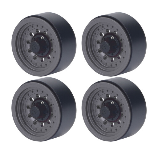 Set di 4 cerchi beadlock RC 1/10 1.9in alluminio grigio 2