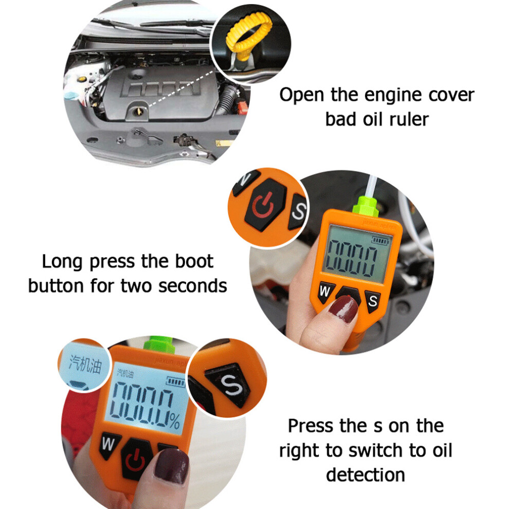Engine Oil Tester Analyzer Detector With Led, 42X170mm Yellow 8461333818205