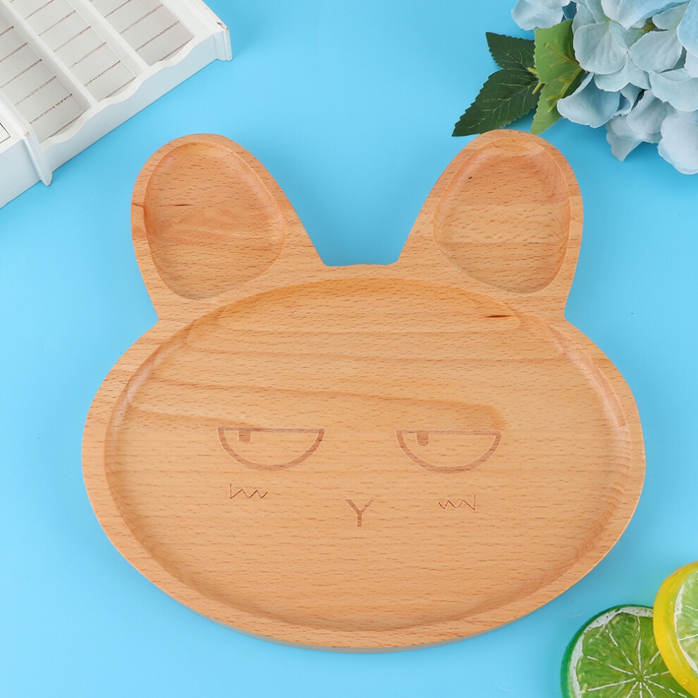 Wooden Food Tray Dish Plate Bowl with Compartments, 20x20cm