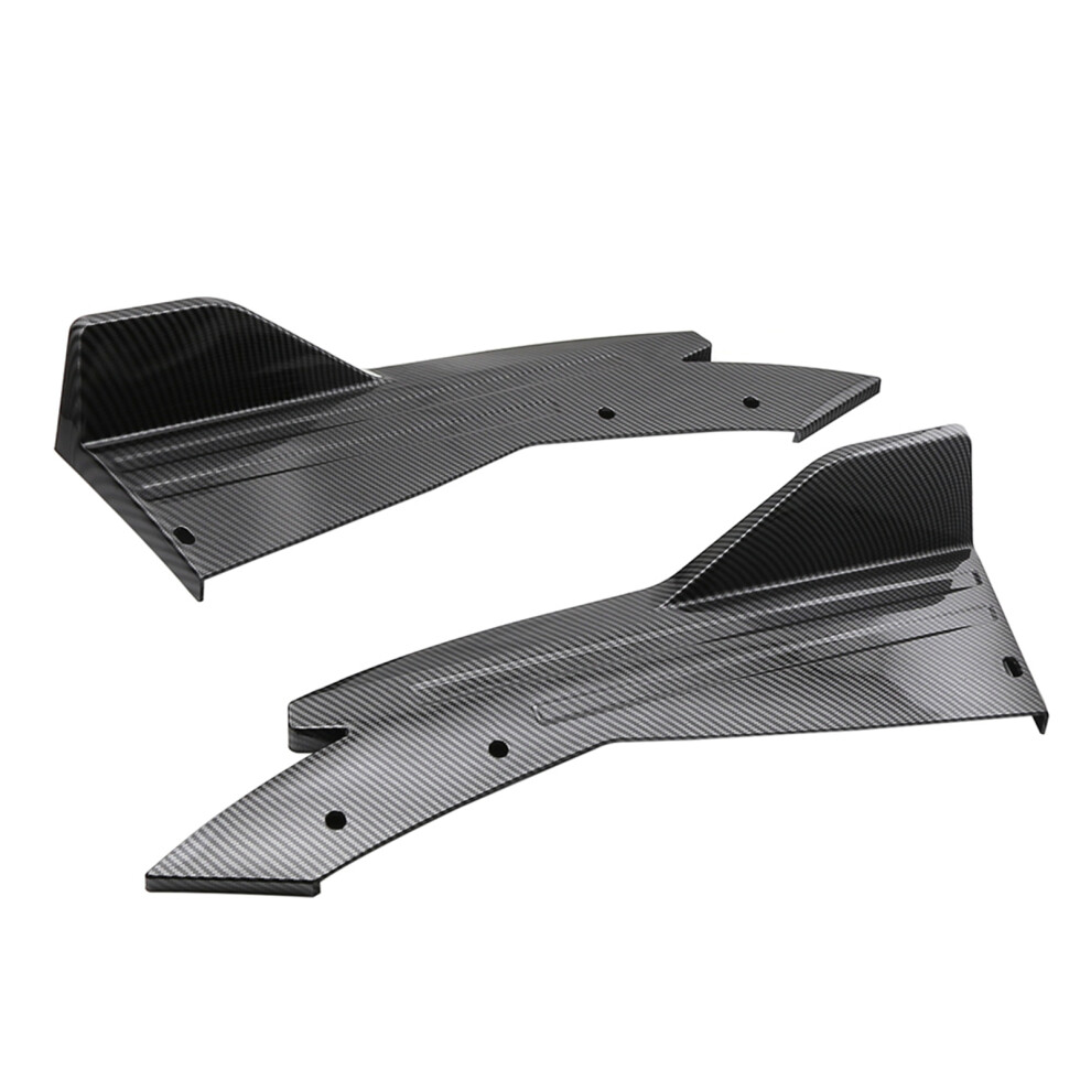 Universal Car Bumper Lip Splitter Side Fins Carbon Fiber Look Black 4301333819700