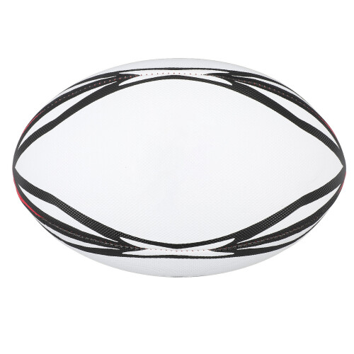 High Elasticity PVC Rugby Practice Ball Inflatable for Match & Training White 1