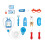 Kit da medico 15 pezzi 22.5x15x10cm Blu Bianco Rosso 3