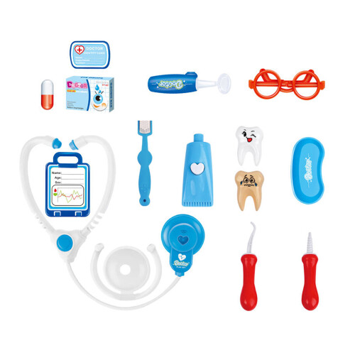 Kit da medico 15 pezzi 22.5x15x10cm Blu Bianco Rosso 2