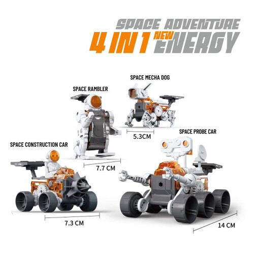 Jouets de construction STEM 4 en 1, 138 pièces, ABS, 30,3  23,5  6,4 cm 2