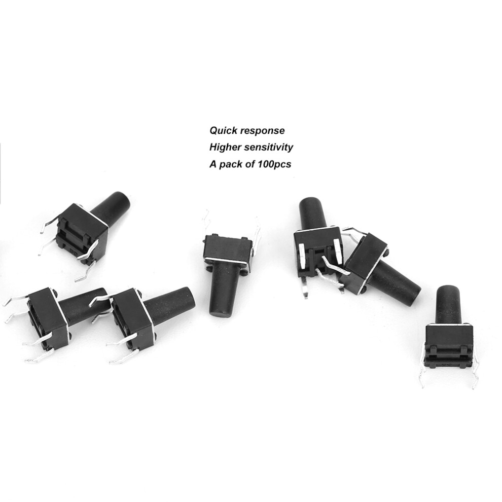 100Pcs Momentary Tactile Button Switch Dip 6X6x10mm Industrial Accessory 7671333821933