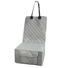 Housse de siège de voiture pour chien grise, 82x49x49 cm, avec poche.