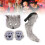 Fuchsschwanz Gesichtsabdeckung Handschuhe Cosplay Set, dunkelgrau 1