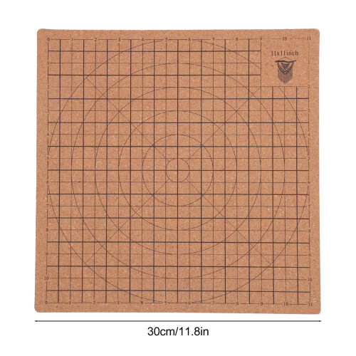 Doppelseitige Kork-Makramee-Platte 30x30 cm Raster 1
