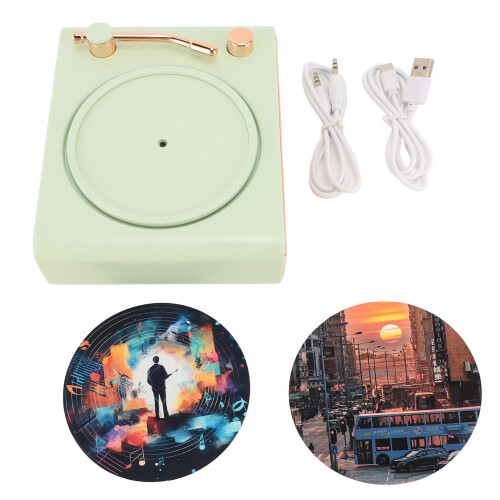 Q4 1200 mAh Vert Vintage Haut-parleur Bluetooth Petit 1
