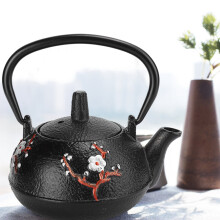 Cast Iron Tea Kettle 0.3L Japanese Uncoated Magpie Plum Blossom Decoration