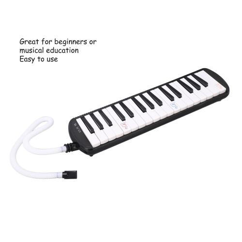 32-Key Melodica Instrument for Beginners, Black, Blue, Pink