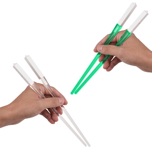2 pares de palillos de sable de luz LED, transparentes. 1