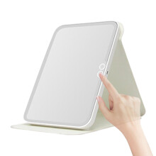 Travel LED Makeup Rechargeable Touch Screen Dressing Table With Lights 3 Color Lighting LED Makeup Accessories White