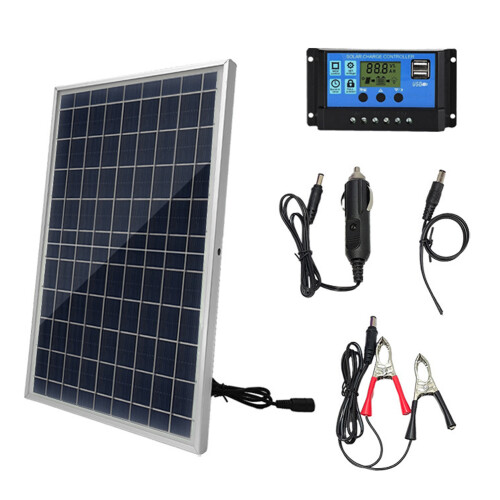 10W Polysilizium-Solarpanel-Set 330x200mm Schwarz