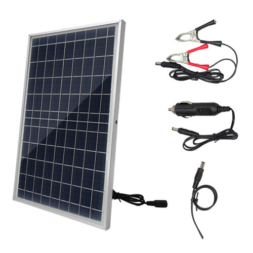 10W Polysilizium-Solarpanel-Kit - Schwarz, 330x200mm 1
