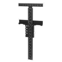 Règle de traçage pour menuiserie en alliage d'aluminium noir 9,0 3,9 po