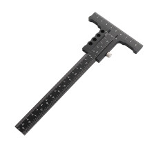 T-förmiges Anreißlineal 9,0 x 3,5 Zoll schwarzes Aluminium
