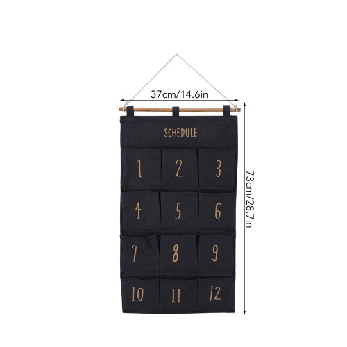 12 Taschen hängender Organizer Typ D 37x73 cm Beige 1