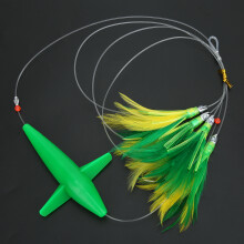 Green Feather Tease Lure for Tuna Fishing - Multi-Color Options Available