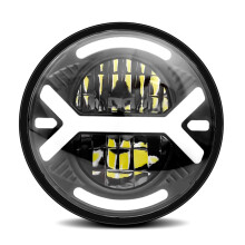 Faro LED nero per moto da 5-3/4 pollici, 80 W