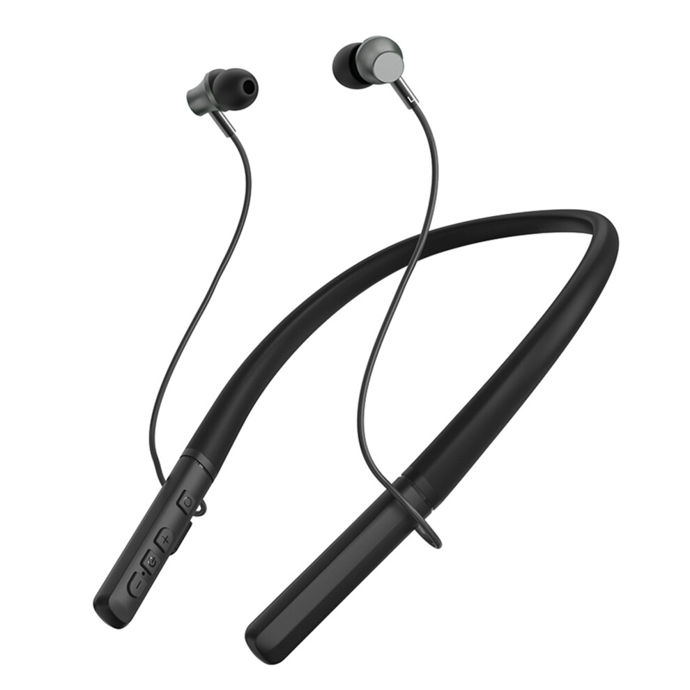 2-in-1 Wireless Neckband Earphones & Hearing Aid 16-Channel, 800mAh Battery, Black