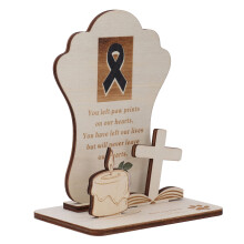 Tiergedenktafel - Holz-Schreibtisch-Deko 15x12x8 cm