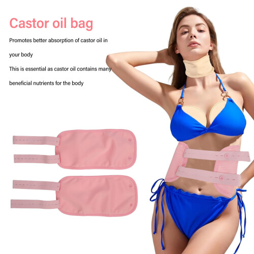 Wrap pour pack d'huile de ricin - 1 paire, velours réutilisable 2