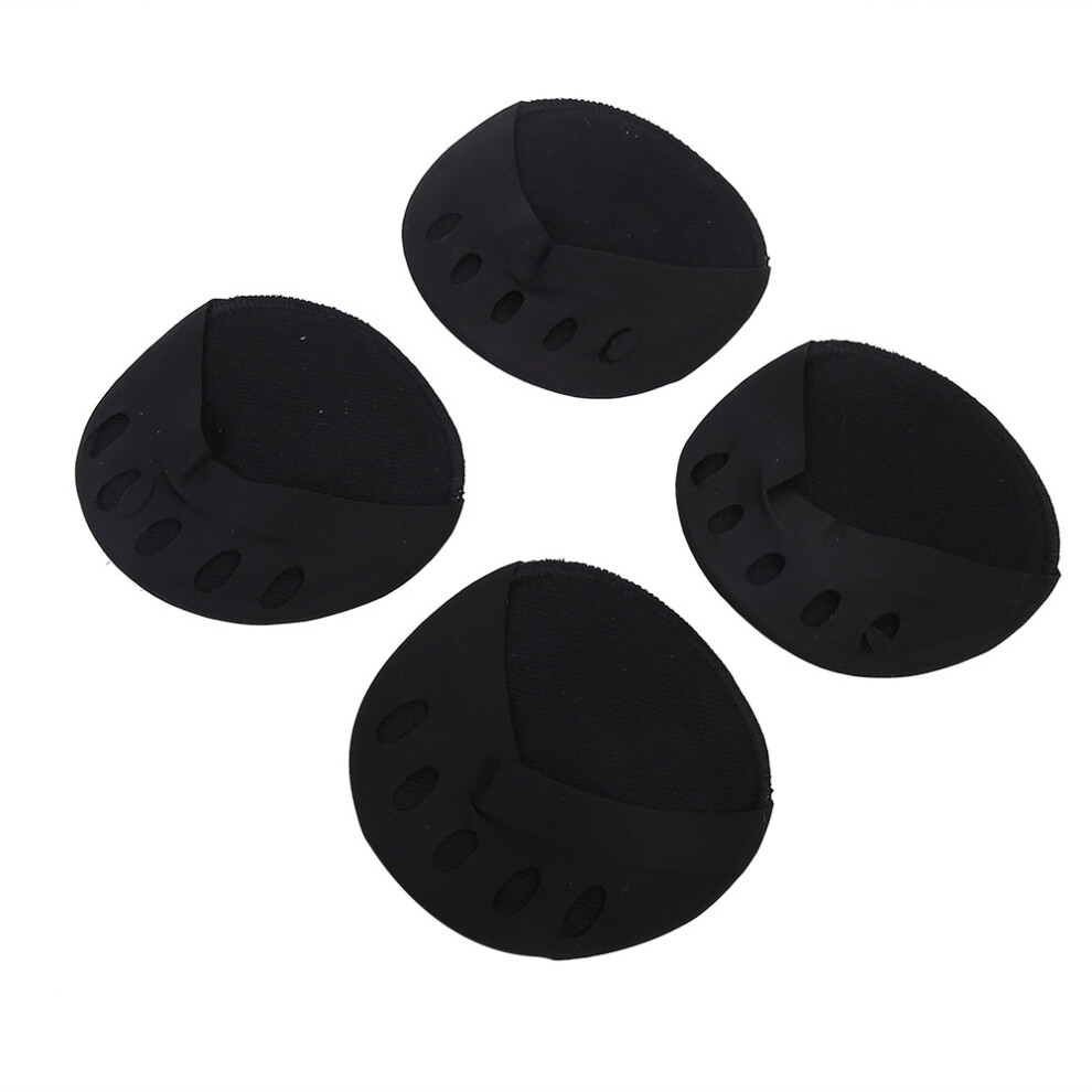 Black 2 Pairs Soft Elastic Forefoot Pads For High Heels Pain Relief