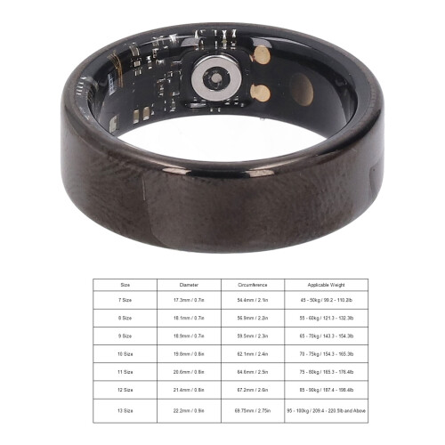 Smart Ring 20 mAh Schwarz IP68, Größe 11, Innendurchmesser 20,6 mm 1