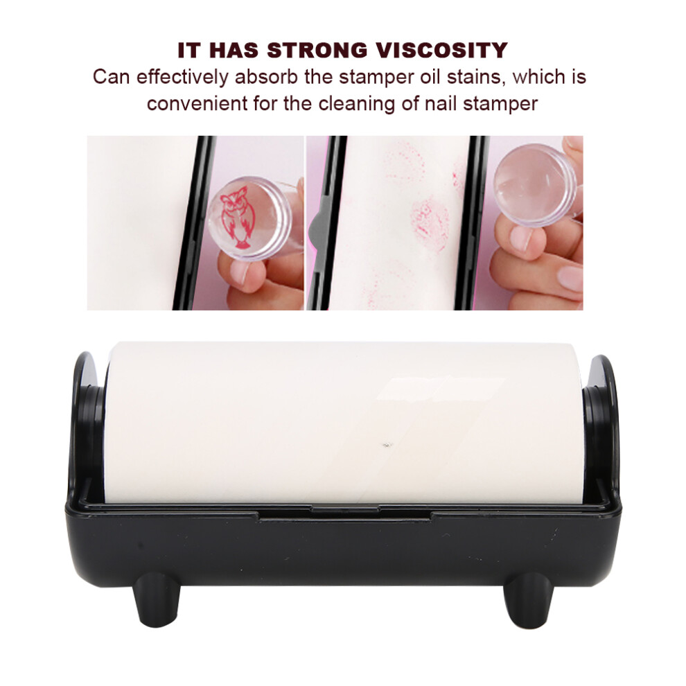 Black Portable Nail Stamper Oil Absorbent Paper 500Pcs With Protection Cover