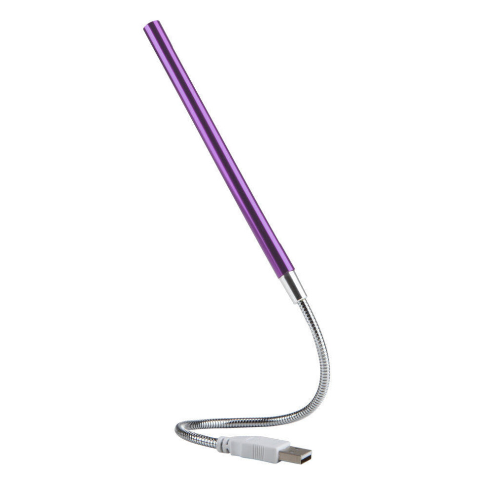 (Purple) Usb 10 Led Keyboard Light Night Flexible Lamp For Reading Plug Laptop Notebook