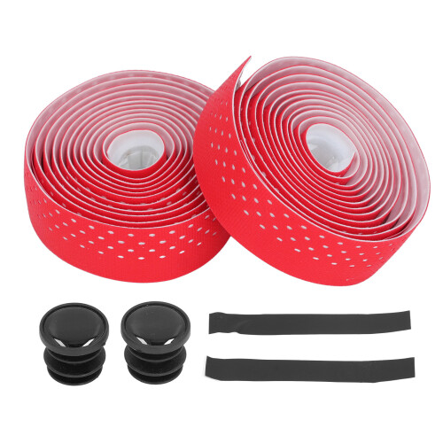 2er-Pack Rennrad-Lenkerband, Rot, Silikon-EVA 1