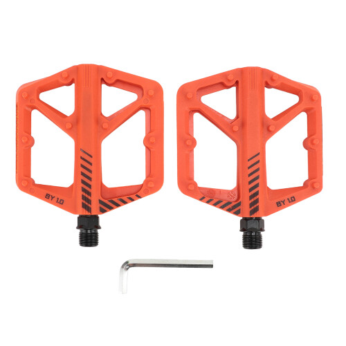 Orangene Flachpedal, Nylonfaser, Borstahl-Achse 2