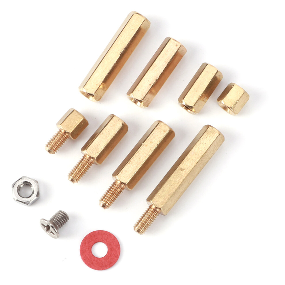140Pcs M3 Brass Standoffs Screws Washers Nuts Assortment Kit 3361333849221