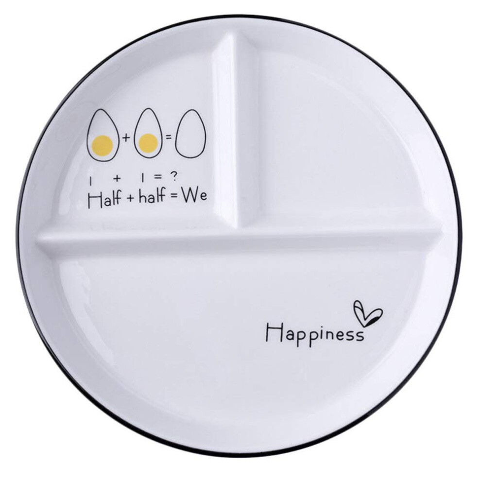 Ceramic Divided Plates Three-Compartment Porcelain Lunch Plates For Children Serving Trays Wedding Party Supplies
