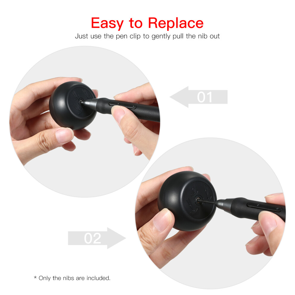 Easy Replace 20Pcs Nibs For Bosto Graphic Tablet Battery Stylus Black 8151333852421