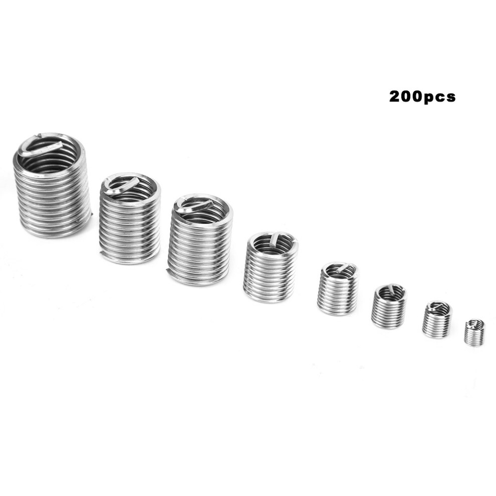 Versatile 200Pcs M3-M12 Thread Inserts 304 Stainless Steel Assortment 8421333855433