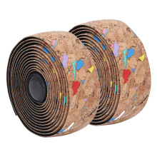2 pièces de ruban de guidon en PU à motif bois, absorbant la sueur