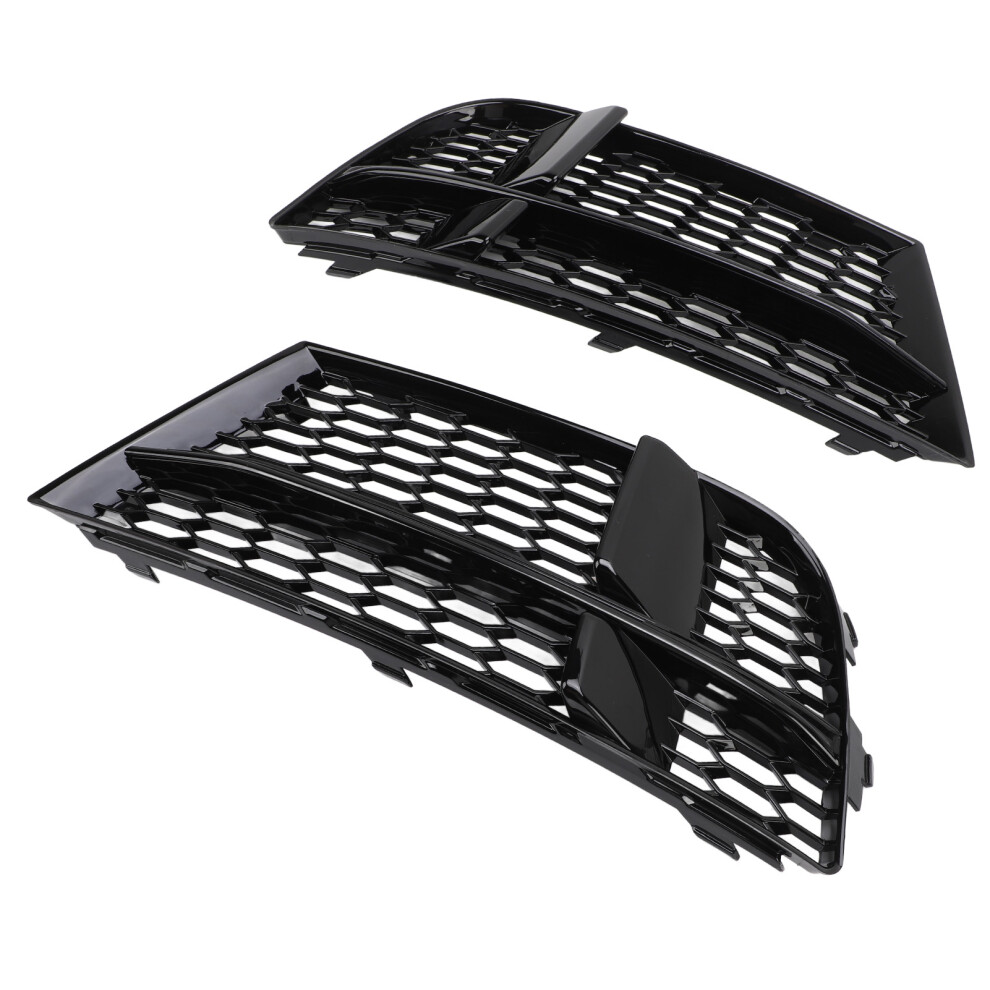 Gloss Front Bumper Fog Grille For A3 8V SâLine 2016-2020 Black/Light 8071333857595