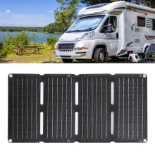 Hocheffizientes 80-Watt-Monokristall-Solarpanel mit USB-Ladeausgang 12V/5V für Reisen
